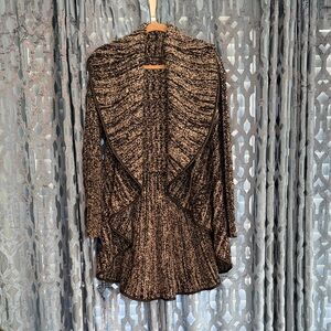 Chic Black and Gray Women's Poncho Sweater